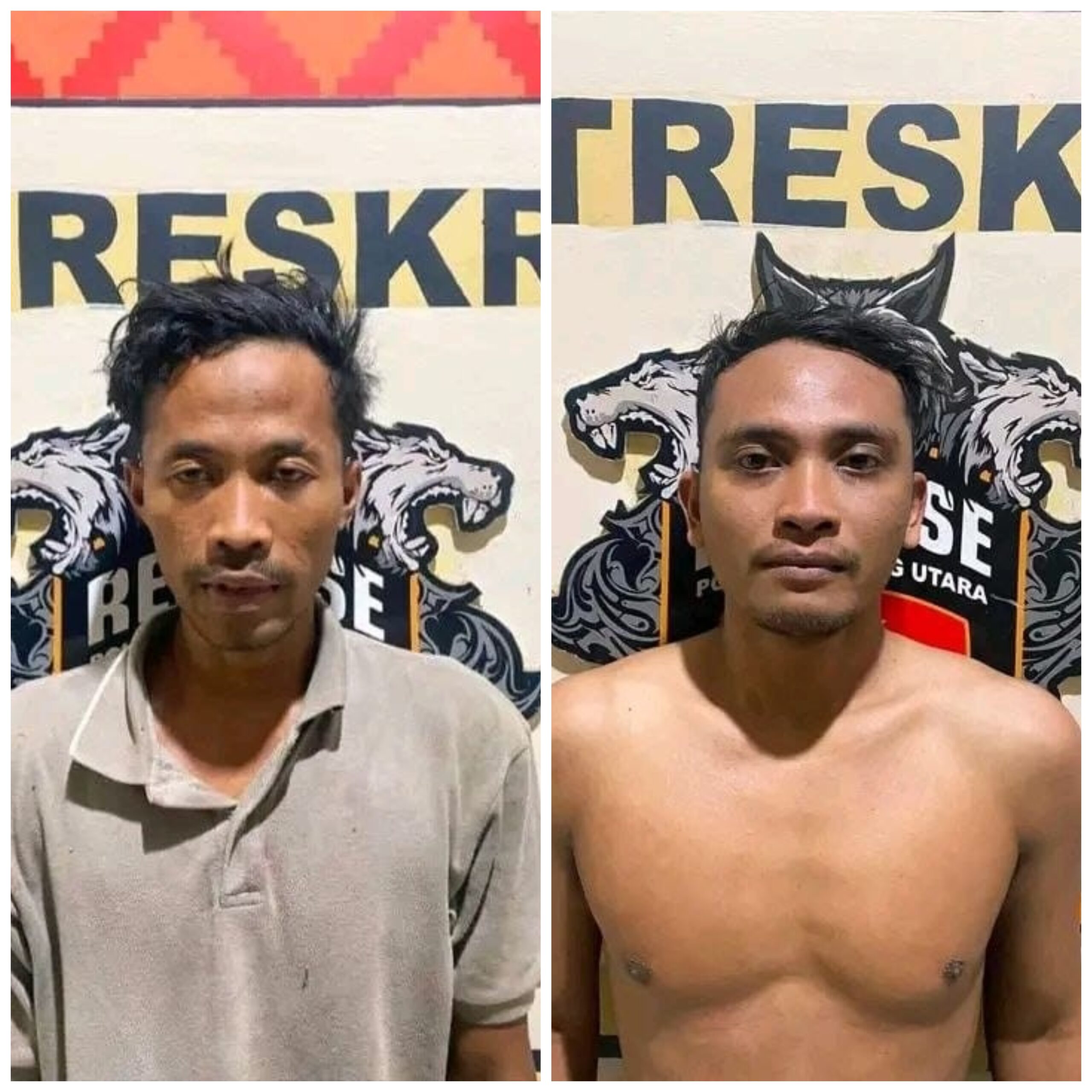 (Foto: Dua pelaku perampokan berujung pembunuhan yang telah diamankan oleh Satreskrim Polres Lampung Utara/doc)