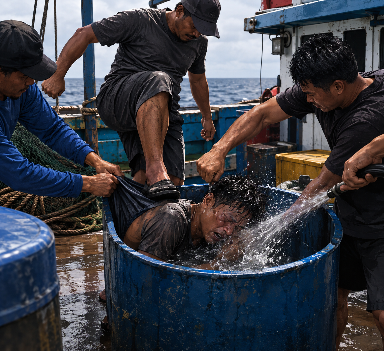 (Foto: Illustrasi seorang abk yang dianiaya di sebuah kapal/doc)
