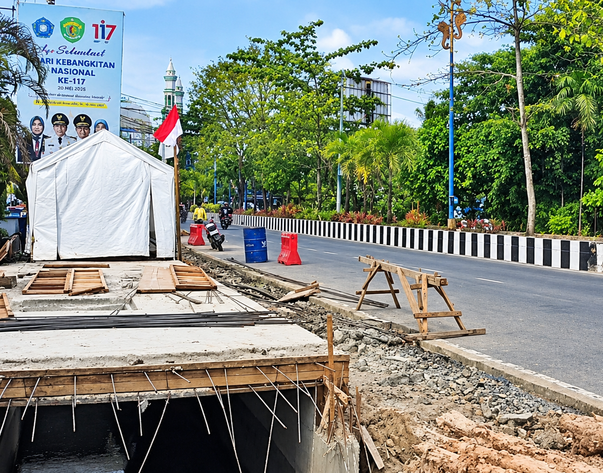 (Foto: Salah satu perbaikan drainase di kota Samarinda/doc)