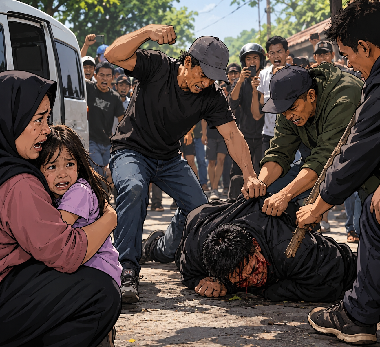 (Foto: Illustrasi seorang peculik anak diamuk massa/doc)